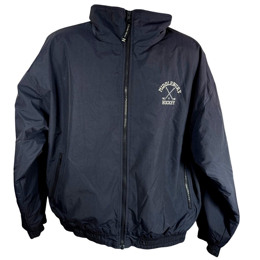 Charles River Apparel Middlebury Hockey Jacket Blue Plush Lined Men's Size XL